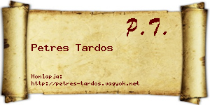 Petres Tardos névjegykártya